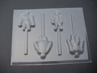 509sp Little Hero Bayman Chocolate or Hard Candy Lollipop Mold